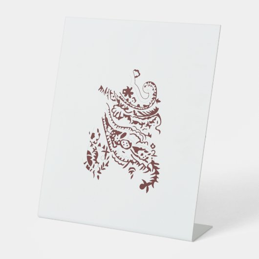 Signe De Table Décor rouge orangé (Recto)