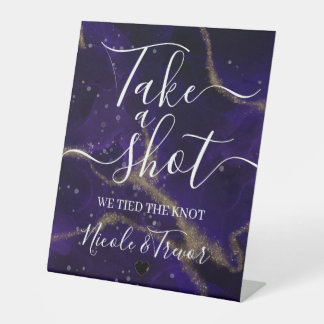 Signe De Table Deep Purple Or Calligraphie Prends un Shot