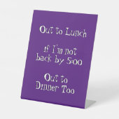 Signe De Table Déjeuner amusant et humoristique de bureau blague (Recto)