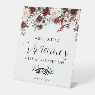 Signe De Table Déjeuner nuptial rose rouge