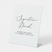 Signe De Table Délicat Black Calligraphy Mariage Signature Boisso (Recto)