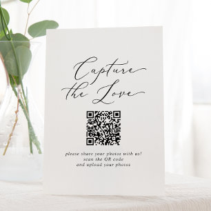 Signe De Table Délicat Black Capture The Love QR Code Mariage