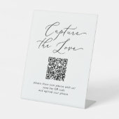 Signe De Table Délicat Black Capture The Love QR Code Mariage (Recto)