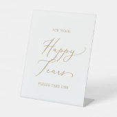 Signe De Table Délicat Gold Calligraphie Happy Tears Tissu (Recto)