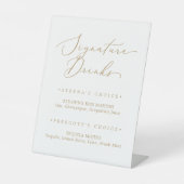 Signe De Table Délicat Gold Calligraphy Signature Boissons (Recto)