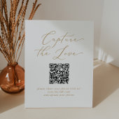 Signe De Table Délicat Gold Capture The Love QR Code Mariage