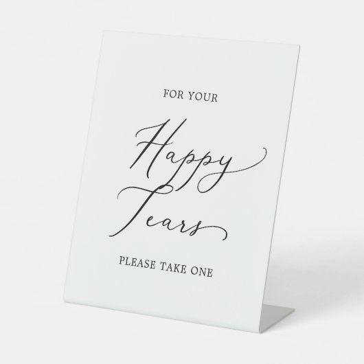 Signe De Table Délicat Noir Calligraphie Joyeuse Larmes Tissu (Recto)