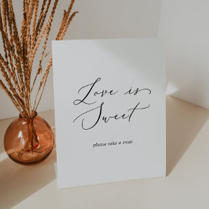 Signe De Table Délicat Noir Calligraphie L'amour est Mariage doux