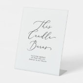 Signe De Table Délicat noir Cette bougie brûle le mémorial Mariag (Recto)