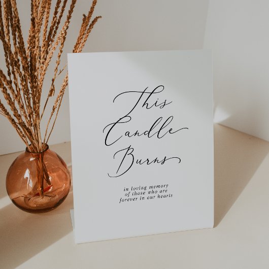 Signe De Table Délicat noir Cette bougie brûle le mémorial Mariag