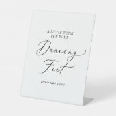 Signe De Table Délicat Pied de danse Mariage de calligraphie noir (Recto)