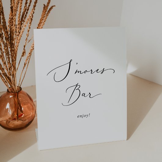 Signe De Table Delicate Black Calligraphy Mariage S'mores Bar