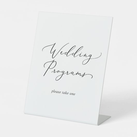 Signe De Table Delicate Black Calligraphy Programmes de mariage (Recto)