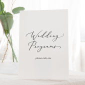 Signe De Table Delicate Black Calligraphy Programmes de mariage