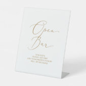 Signe De Table Delicate Gold Calligraphy Mariage Open Bar (Recto)