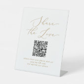 Signe De Table Delicate Gold Share The Love QR Code Mariage (Recto)