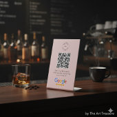 Signe De Table Demande d'avis Google | Code QR Logo Entreprise Ro