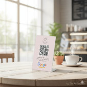 Signe De Table Demande d'avis Google | Code QR Logo Entreprise Ro