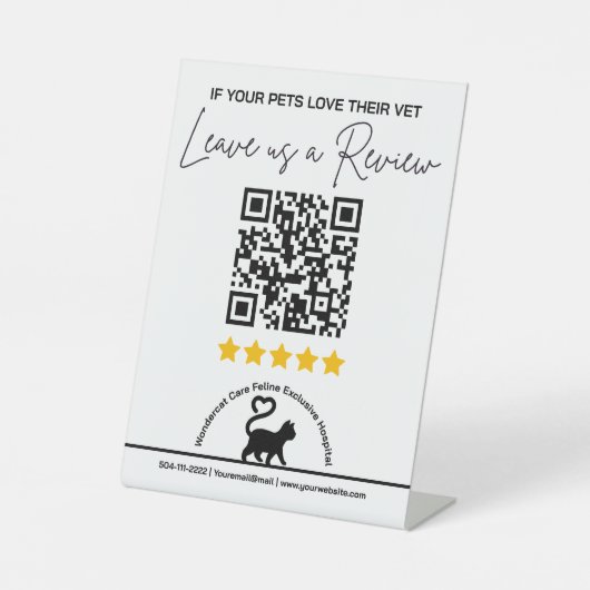 Signe De Table Demande d'avis sur le code QR de l'hôpital vétérin (Recto)