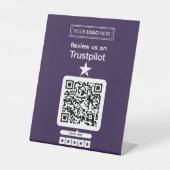 Signe De Table Demande d'avis Trustpilot avec code QR scannable (Recto)