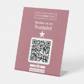Signe De Table Demande d'avis Trustpilot avec code QR scannable (Recto)