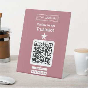 Signe De Table Demande d'avis Trustpilot avec code QR scannable