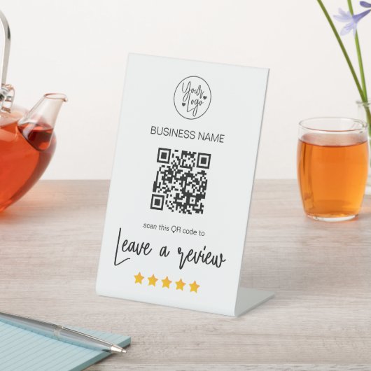 Signe De Table Demande de révision 5 étoiles Code QR (In SItu)