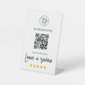 Signe De Table Demande de révision 5 étoiles Code QR (Recto)