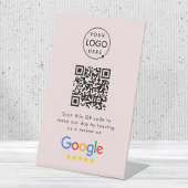 Signe De Table Demande de révision Google | Code QR Logo d'entrep