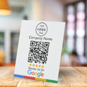Signe De Table Demande d'évaluation Google avec logo Pedestal