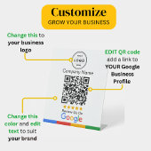 Signe De Table Demande d'évaluation Google avec logo Pedestal