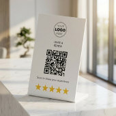 Signe De Table Demande d'examen de code QR moderne pour les entre