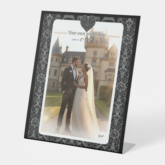 Signe De Table Dentelle en céramique Noir (Recto)