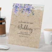 Signe De Table Dentelle mariage Affiche de bienvenue Purple Wiste (In SItu)