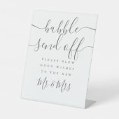 Signe De Table Départ de bulle Chic Gris Script (Recto)