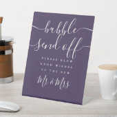 Signe De Table Départ de bulle violette Chic Script (In SItu)