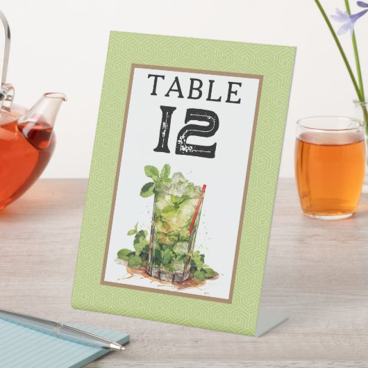 Signe De Table Derby Mint Julep Table Number (In SItu)