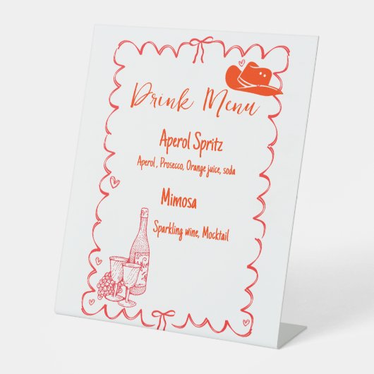 Signe De Table Dernier Toast On the Coast Drink Menu bachelorette (Recto)