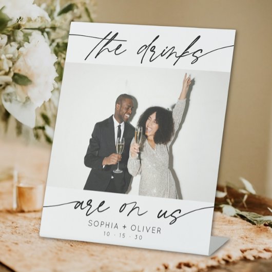 Signe De Table Des Boissons Modernes Sont Sur Nous Calligraphie S