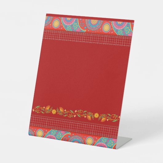 Signe De Table Desi Wedding Style Deep Red Design (Recto)