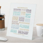 Signe De Table Desiderata Prose par Max Ehrmann (In SItu)