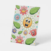 Signe De Table Design arrière - plan transparent avec fleurs colo (Recto)