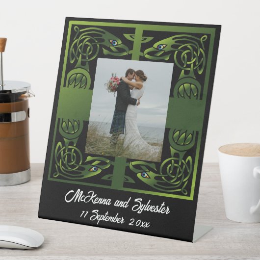 Signe De Table Design Celtique irlandais traditionnel vert (In SItu)