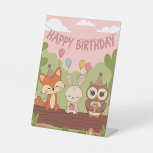 Signe De Table Design d'anniversaire des enfants mignons avec ren