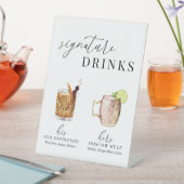 Signe De Table Design Elégant Aquarelle Signature Boissons (In SItu)