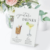 Signe De Table Design Elégant Aquarelle Signature Boissons