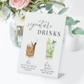 Signe De Table Design Elégant Aquarelle Signature Boissons