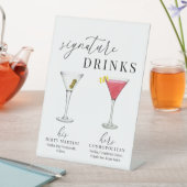 Signe De Table Design Elégant Aquarelle Signature Boissons (In SItu)