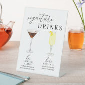 Signe De Table Design Elégant Aquarelle Signature Boissons (In SItu)