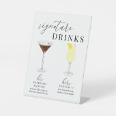 Signe De Table Design Elégant Aquarelle Signature Boissons (Recto)